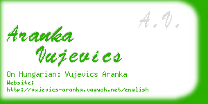 aranka vujevics business card